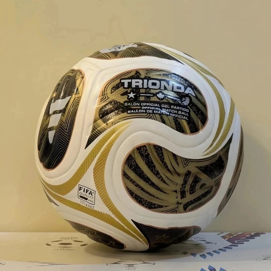 TRIONDA Official Match Football - FIFA Quality Pro Soccer Ball Size 5 with Gold Black Design